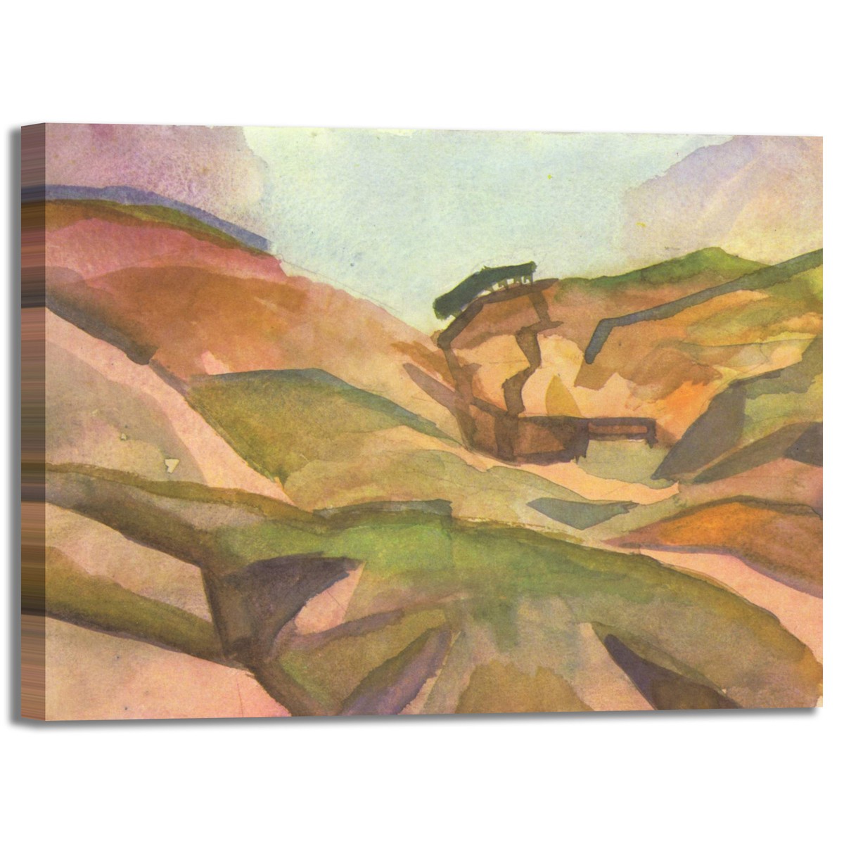 Tableau Sur Toile Macke "Cortile Di Una Villa" - Reproduction D'art Pour Décoration Murale - Made In Italy