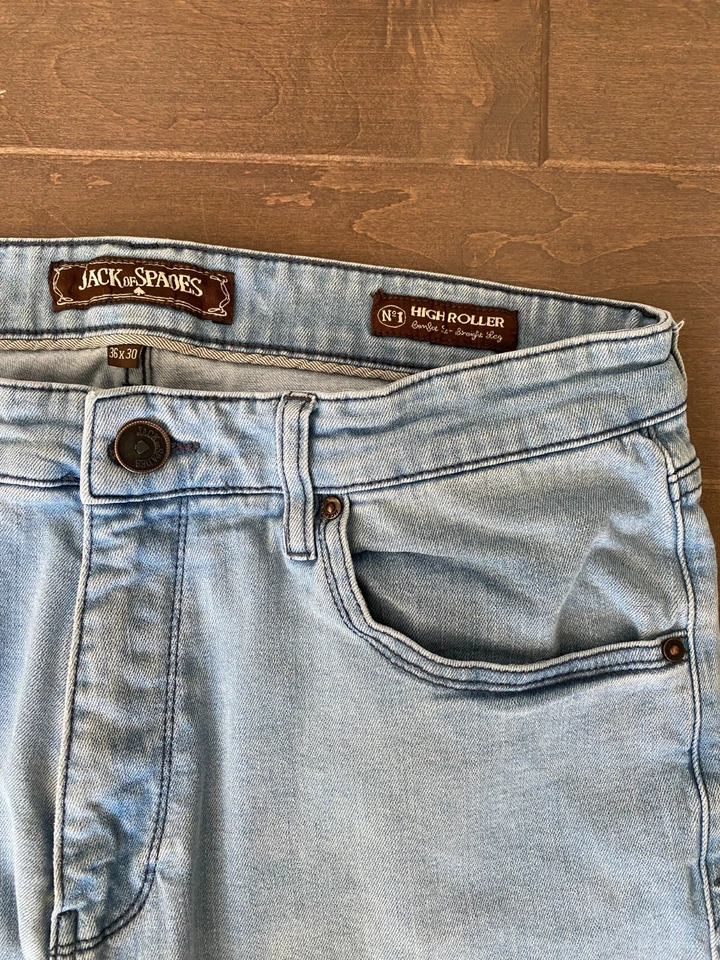 *New* Jack Of Spades High Roller Fit Jeans, Light Wash Size 36 x 30 - Image 4 of 4