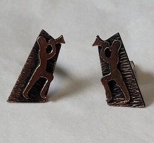 Vintage Trumpet Jazz Player Copper Cufflinks