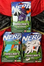 Minecraft NERF Guardian and Ghast Blasters Lot of 3 Blasters - Brand New