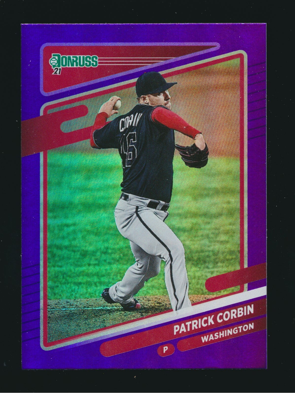 2021 Panini Donruss Holo Purple Parallel #160 Patrick Corbin Washington National