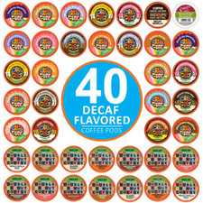 Flavored Decaf Coffee Pods Variety Pack Compatible with Keurig K Cups Brewers...