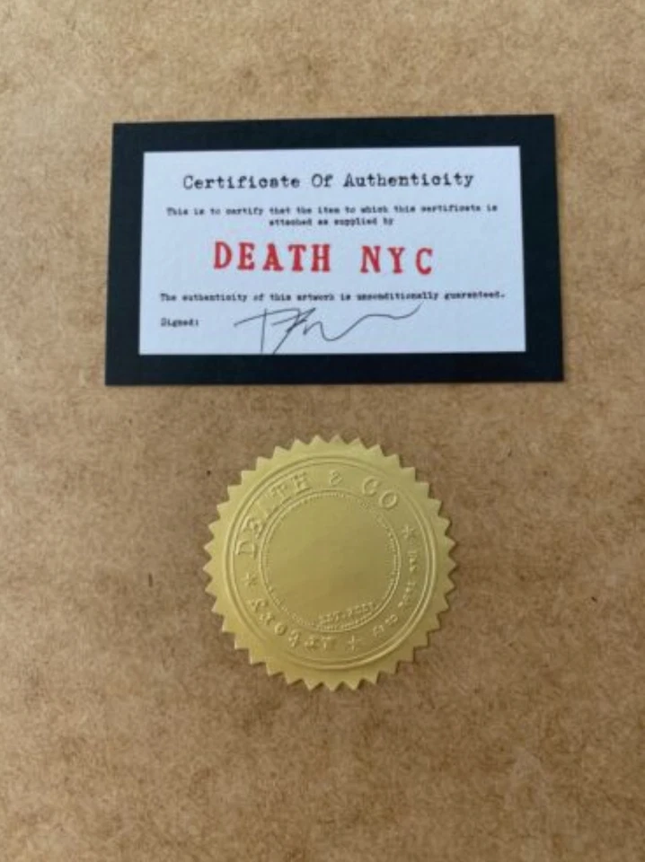 Graffiti Death NYC Grande Enmarcado 16x20 pulgadas Certificado de Autenticidad Banksy Girl Murakami 2/ Foto 2 de 4