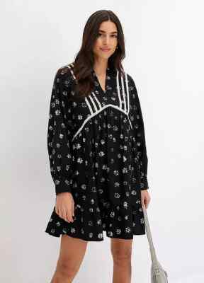 Freemans Schwarzes Monochromes Floral Shift Kleid Plus Größe UK 20 (fm154-10)