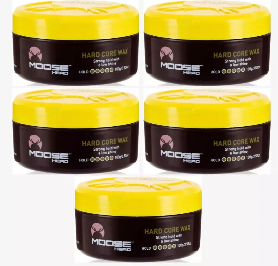 Moosehead Hair Styling Gel, Hard Core Wax, 100g x 5 Pack , Free