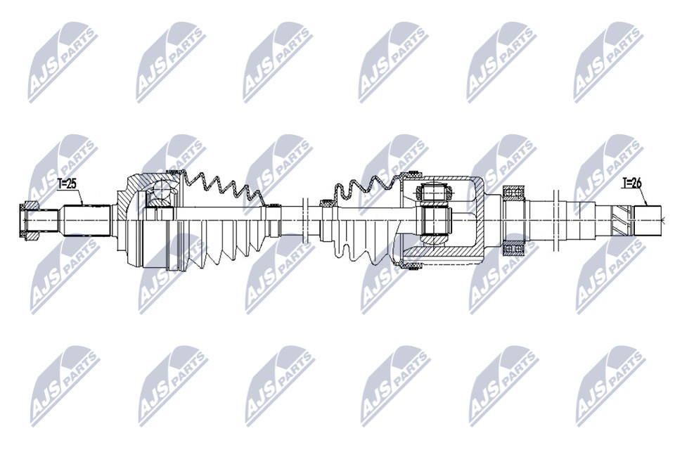 NPW-RE-169 NTY Drive Shaft for RENAULT