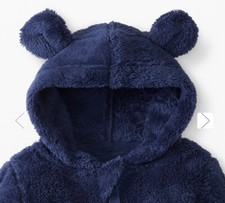 NWOT Hanna Andersson Bear Ears Baby Marshmallow Jacket 3T Navy Blue
