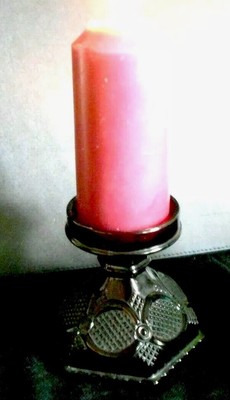 Avon Ruby Red Cranberry Cape Cod Glass Pillar Candlestick 1/2