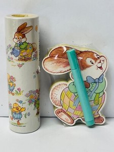 Vintage Bloomer Bunny Kaleidoscope & Notepad Set American Greetings Easter BIN 1