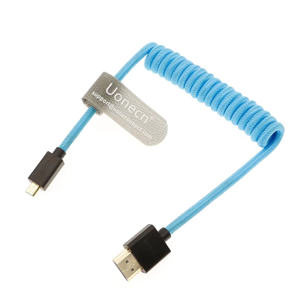 Uonecn Micro HDMI to HDMI Cable Coiled for Atomos Ninja-V, HDMI to Micro HDMI Sp - Image 3 of 4