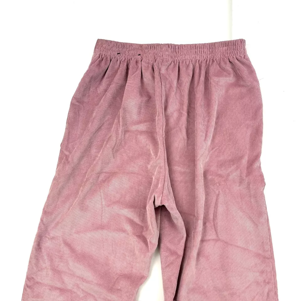 Alfred Dunner Back Elastic Pull On Straight Women's size 8P Pink Corduroy Pants - Image 3 of 3