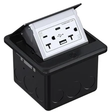 WEBANG Pop Up Floor Outlet Box with 20 Amp Tamper-Resistant USB 5V/4.8A
