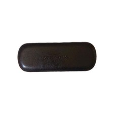 Stetson Sunglasses Glasses Case Dark Brown Leather Clam Shell Hard Case