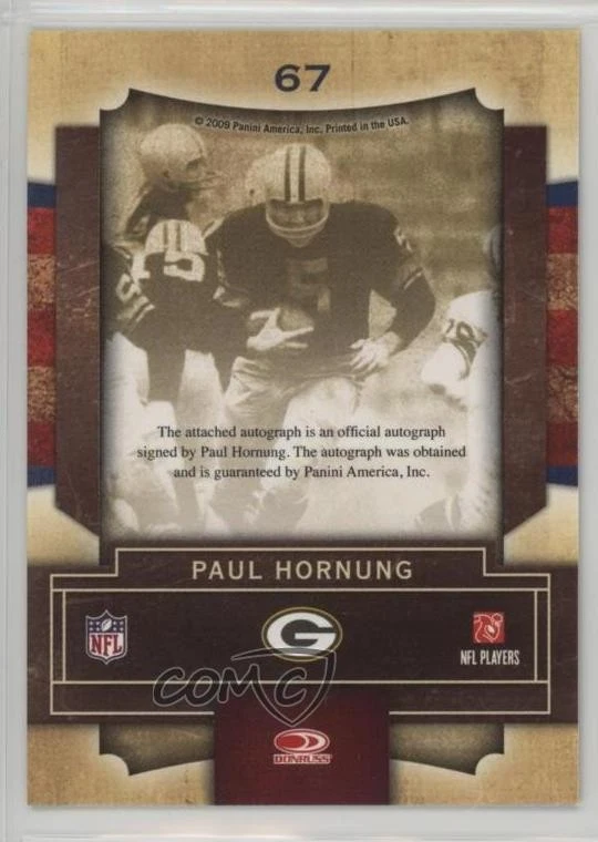 2009 Playoff Contenders Legendary Black Paul Hornung #67 Auto HOF - Image 2 of 2