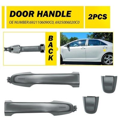 2x Door Handle Outside Rear & Left RightSide For 12-17 Toyota Camry Gray