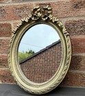 BEAUTIFUL SMALL CHUNKY ORNATE RIBBON / BOW DESIGN WALL MIRROR 13.5” TALL