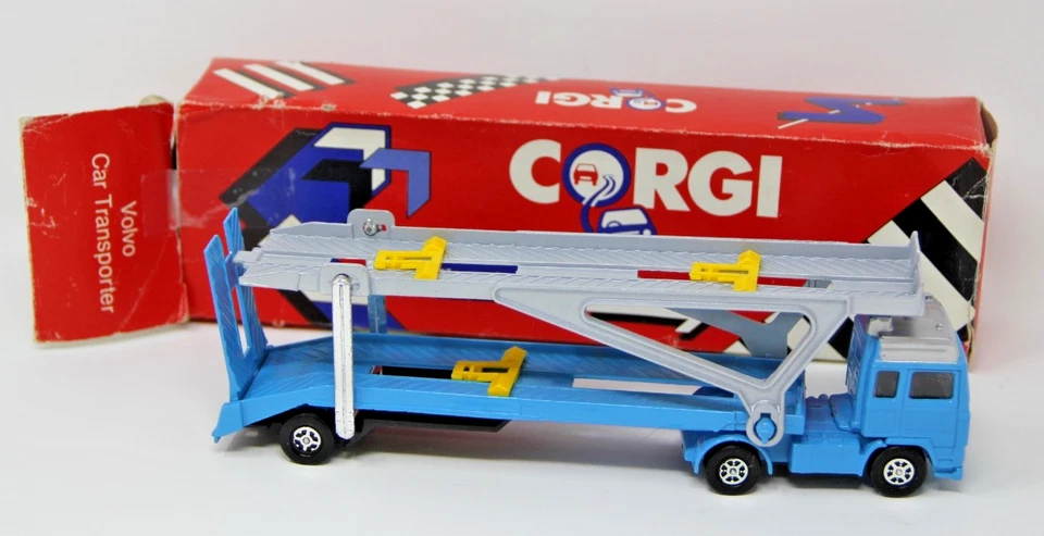 Corgi Juniors Blue Volvo Car Transporter Red Box In  Box Free Shipping - Image 2 of 4