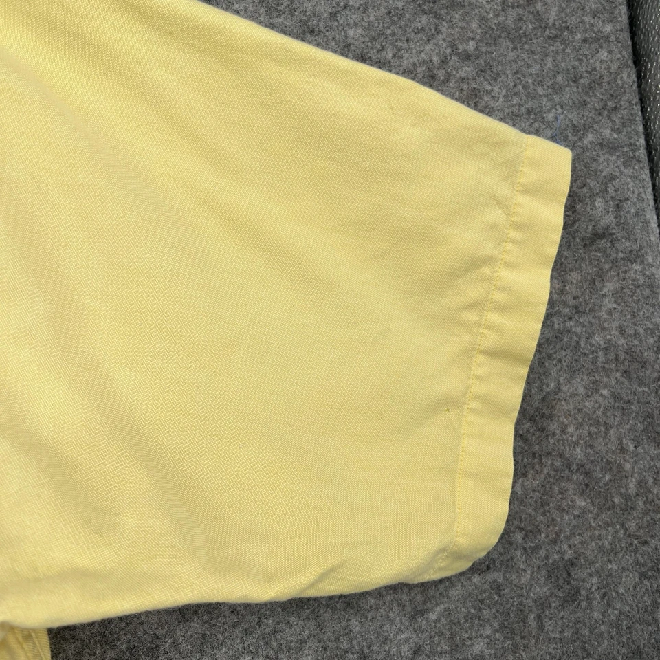 Lands' End Button Down Shirt Mens 2XL Tall Yellow Short Sleeve Preppy Casual - Image 4 of 4