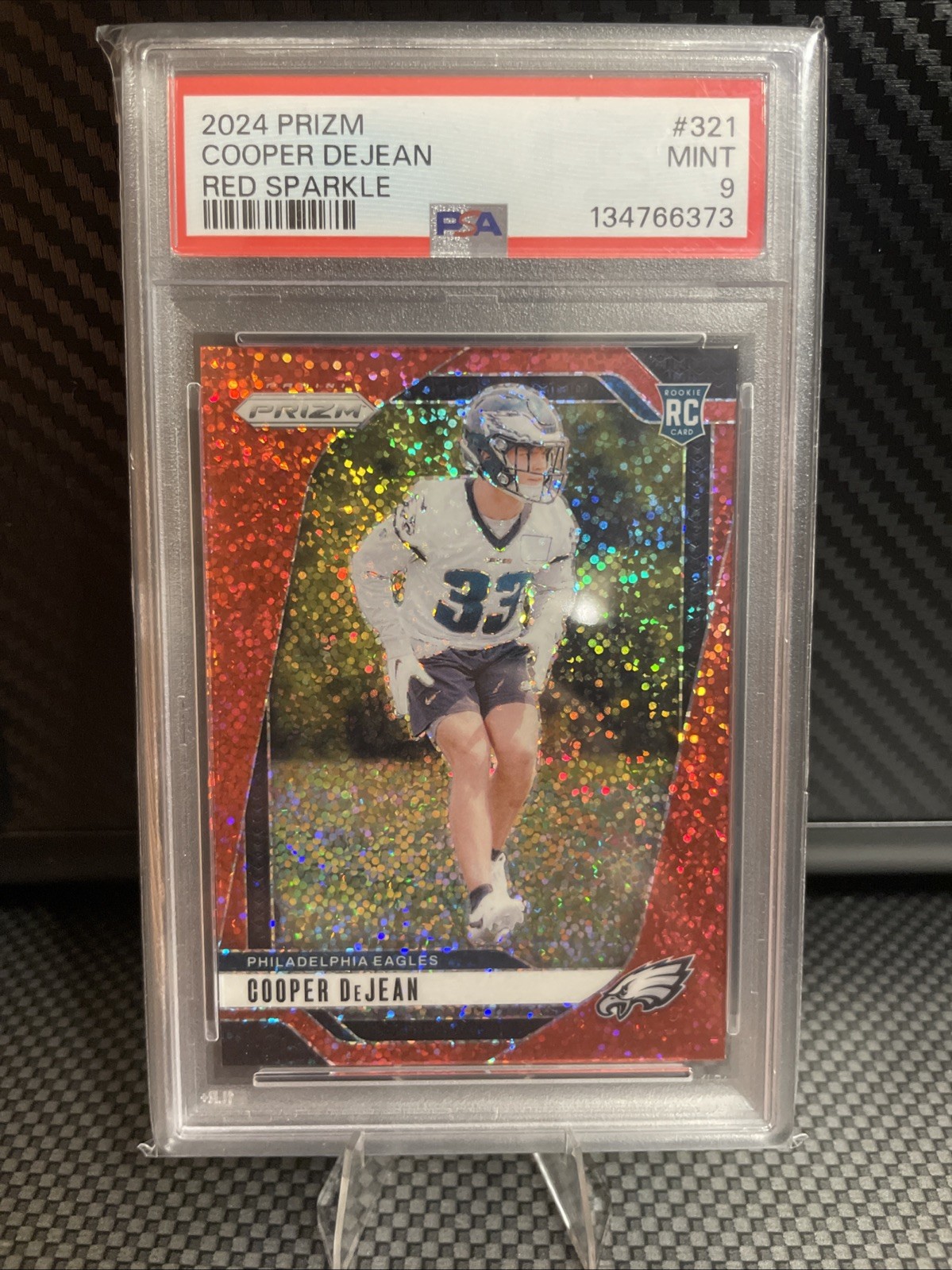 2024 Panini Prizm - Rookies Cooper DeJean #321 Red Sparkle Prizm (RC)
