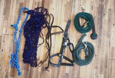 Horse Tack halters,lead rope lunge line, hesdstall,hay net