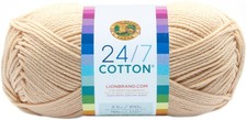Lion Brand 761-98 24/7 Cotton Yarn-Ecru 3Pk 