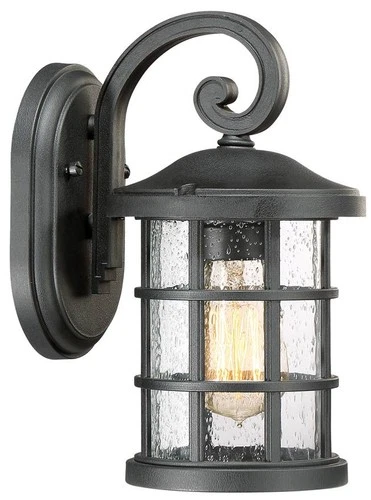 Quoizel Crusade 11" High Earth Black Outdoor Wall Light - Picture 1 of 6