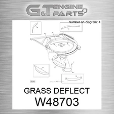 W48703 GRASS DEFLECT fits JOHN DEERE (Surplus Open Box)