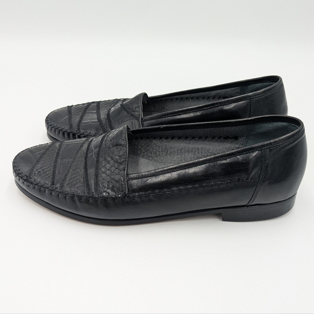 Stacy Adams Genuine Snakeskin Loafers Black Exotic Leather  display picture 2