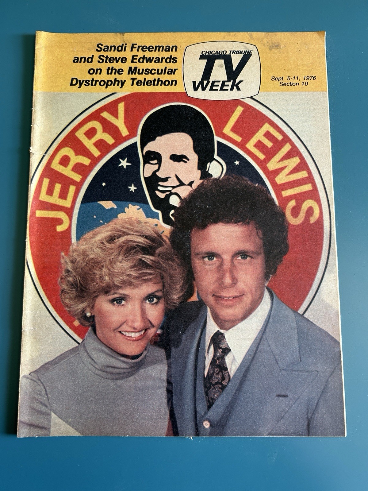 RARE 1976 Chicago Tribune TV Week Magazine Jerry Lewis Sandi Steve Wonder Woman