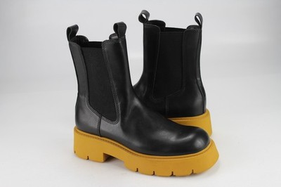 Mango MNG  Gr.38 Damen Stiefel Stiefeletten Boots Leder Schwarz WIE NEU L 213