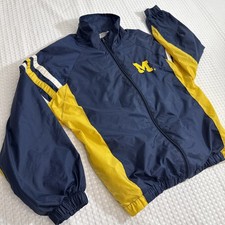 Vintage Michigan Wolverines Jacket Youth M 10  12 Genuine Stuff Collegiate Blue