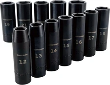CRAFTSMAN Impact Socket Set, Metric, 1/2-Inch Drive12-Piece (CMMT15887)