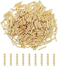 300Pcs 10Mm Gold Plated Brass Twisted Tube Seed Beads - Long Tube Spacers for Je