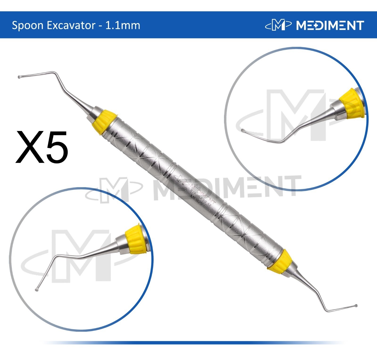 New Mediment 5 X DENTAL SPOON EXCAVATOR RESTORATIVE INSTRUMENTS