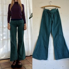 Vintage 70s Green Bell Bottom Cropped Flare Pants