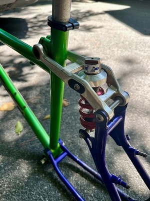 GT LTS 4000 ALL TERRAIN 4130 CR-MO FRAME GREEN PURPLE ROCKSHOX