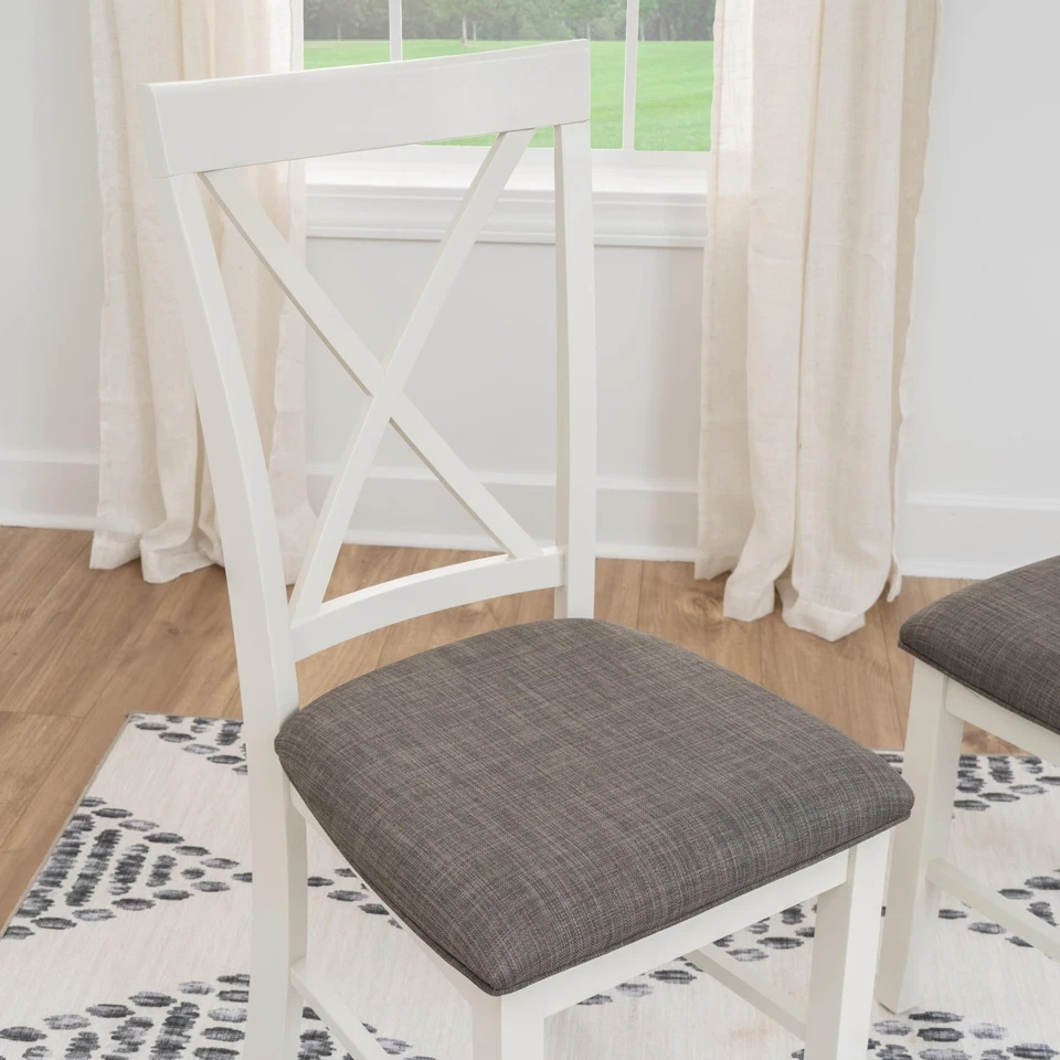 Silla de comedor blanca antigua Powell Furniture Jane Side Foto 2 de 2