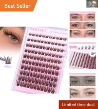 Self-Adhesive Brown Eyelash Clusters - No Glue Needed, Wispy  Natural 8-16mm