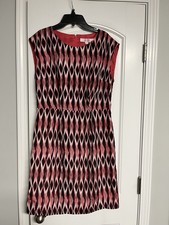 9 & Co Women Sheath Midi Dress Sz 6 Pink 38 Bust Career Lined Polyester EUC