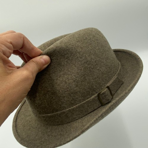 Europa Felt Fedora Hat Brown Made in Great Britain Size L - Picture 3 of 23