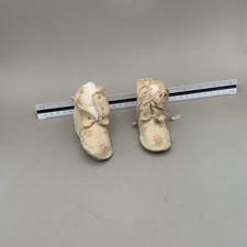 Vintage Victorian Embroidered Wool Felt Baby Boots Shoes