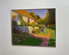 Painting Gardening Flowers Floral Garden Landscape Gardener Original Desmarais