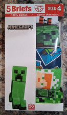 NEW Boys Sz 4 Minecraft Underwear Briefs 5 Pack 100 Cotton Toddler Underpants