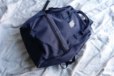 Kah&Kee Canvas School Laptop Travel Backpack -Anti-theft - Navy