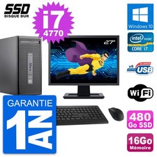 PC Tour HP 400 G2 MT Ecran 27" Core i7-4770 RAM 16Go SSD 480Go Windows 10 Wifi