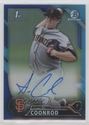 2016 Bowman Chrome Prospect Blue Refractor 26/150 Sam Coonrod Samuel Auto 0b0