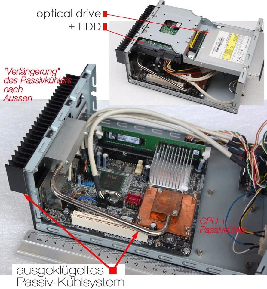 Mini Computer Cube Intel 1,6GHz Svideo Cdrom 160GB 1GB 12V Windows XP - Immagine 3 di 4