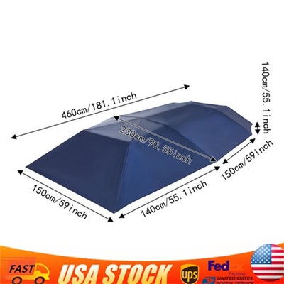 4.6M Semi-Automatic Car Umbrella Tent Roof Cover Remote Anti-UV Sunshade
