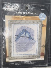 Bucilla Counted Cross Stitch Kit Love You Always - Blue Birds 8x10" NIDP