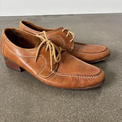 Vintage Thom Mcan tan leather lace up loafers men's 10.5 D